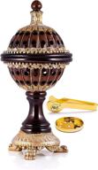 🏢 am incense burner frankincense resin - elegant globe charcoal bakhoor burners for stylish office & home décor (brown) логотип