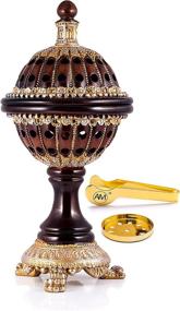 img 4 attached to 🏢 AM Incense Burner Frankincense Resin - Elegant Globe Charcoal Bakhoor Burners for Stylish Office & Home Décor (Brown)