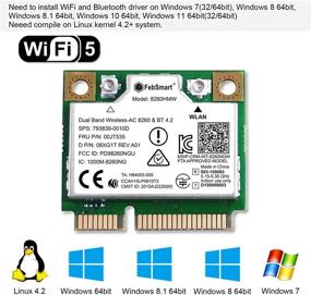 img 1 attached to 📶 FebSmart WiFi Bluetooth Adapter, AC 1200Mbps Mini PCIE (2.4GHz 300Mbps or 5G 867Mbps) with Bluetooth 4.2, for Windows 7/8.1/10/11 64bit, Wireless-AC 8260HMW