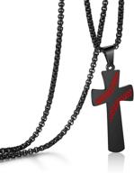 ⚾️ youfeng sports cross necklace for men, women, and athletes - stainless steel baseball cross pendant with baseball bat design logo