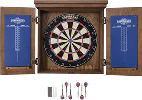 img 1 attached to 🎯 American Legend Charleston Wooden Dartboard Cabinet Set - Includes 18” Bristle Dartboard and 6 Steel Tip Darts