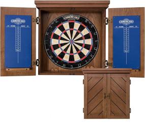 img 3 attached to 🎯 American Legend Charleston Wooden Dartboard Cabinet Set - Includes 18” Bristle Dartboard and 6 Steel Tip Darts