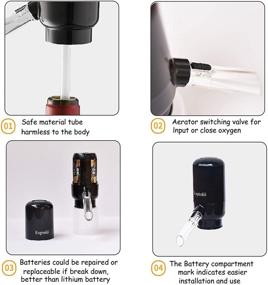 img 3 attached to Enhance Your Wine Experience with Exptolii Electric Wine Aerator Pourer & Dispenser - An Automatic One-Touch Decanter and Oxidizer for Red and White Wine