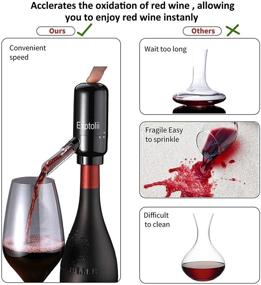 img 1 attached to Enhance Your Wine Experience with Exptolii Electric Wine Aerator Pourer & Dispenser - An Automatic One-Touch Decanter and Oxidizer for Red and White Wine