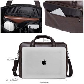 img 2 attached to CLUCI Leather Briefcases For Men Expandable 15