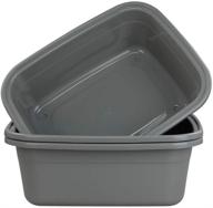 18-quart grey plastic dish pan, wash basin - sandmovie (pack of 3) logo