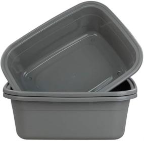 img 4 attached to 18-Quart Grey Plastic Dish Pan, Wash Basin - Sandmovie (Pack of 3)