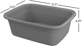 img 3 attached to 18-Quart Grey Plastic Dish Pan, Wash Basin - Sandmovie (Pack of 3)