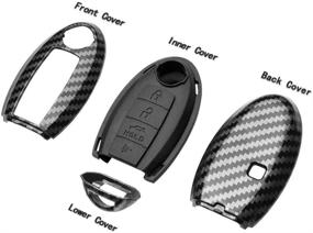 img 3 attached to Black Key Fob Cover for INFINITI and NISSAN 4 Button Keyless Entry Remotes - Compatible with EX, FX, X, G, JX, M, Q, QX Series, ALTIMA COUPE, ARMADA, GTR, MAXIMA, MURANO, CROSS CABRIOLET, PATHFINDER, ROGUE, SENTRA, VERSA