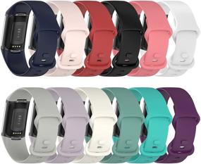 img 4 attached to Compatible Replacement Silicone Wristband Multicolor 12Pack