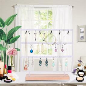 img 1 attached to 🌳 VERGILIUS Earring Holder Organizer Jewelry Display Stands Earring Organizer Stand Jewelry Holder Organizer with Upgraded 5 Hooks Earring Jewelry Tower Organizer Display Tree (White-Not slotted 3 Layer)