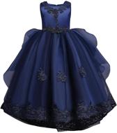 вышитое аппликация платье с принцессой для причастия, девочки со свадебным слугой логотип