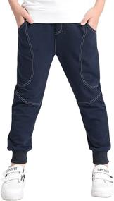img 2 attached to KISBINI Cotton Sports Trousers Children Boys' Clothing and Pants