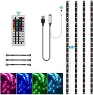 🔌 usb led strip lights kit with color changing tv backlights and remote - topled light 4 pre-cut 1.64ft/6.56ft led light strips for tv, pc, monitor, home theater, diy decoration - rgb 5050 bias lighting логотип