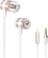 🎧 gold earbuds with microphone and remote control - luxear stereo headset earphones for android smartphones, clear sound, noise isolation, ergonomic comfort-fit logo