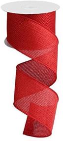 img 1 attached to 🎀 Premium Red Solid Wired Edge Ribbon Cross for Elegant Crafts: 2.5 Inch x 10 Yards - RG121224