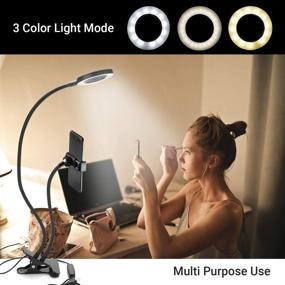 img 2 attached to 📸 Flexible Selfie Ring Light Stand with Phone Holder - LS Photography, Ideal for Video Photography, Desk Lamp, Bedroom - LGG775