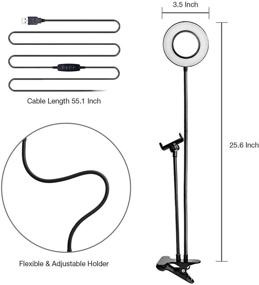 img 1 attached to 📸 Flexible Selfie Ring Light Stand with Phone Holder - LS Photography, Ideal for Video Photography, Desk Lamp, Bedroom - LGG775