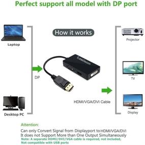 img 1 attached to 🔌 Кабель CABLEDECONN DisplayPort DP 3 в 1 на HDMI/DVI/VGA - Мужчина на Женщину, Многофункциональный Конвертер