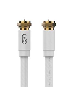 img 2 attached to 🔌 50ft Coaxial Triple Shielded CL3 Rated Gold Plated Connectors - RG6 Digital Audio Video Cable with Male F Connector Pin