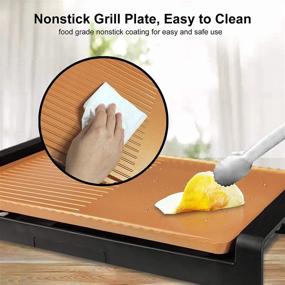 img 1 attached to 🥞 Electric 2-in-1 Nonstick Deluxe Indoor Grill & Griddle with Removable Cooking Plate - Pancake BBQ Griddles, Adjustable Thermostat, Easy to Clean, Drip Tray Included, 21" X 11", 1500W, Brown