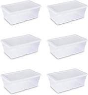 📦 pack of 6 sterilite 16428012 6 quart/5.7 liter storage box with clear base - white lid logo