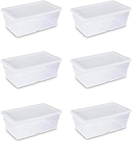 img 4 attached to 📦 Pack of 6 Sterilite 16428012 6 Quart/5.7 Liter Storage Box with Clear Base - White Lid