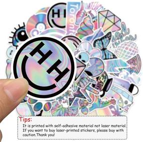 img 2 attached to 🌈 Waterproof Holographic Laser Stickers for Water Bottles, Laptop, HydroFlasks - 50PCS Art Decals for Aesthetic Computer, Phone, Guitar, Luggage Decoration