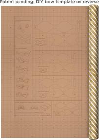 img 3 attached to Hallmark DIY Bow Templates on Reverse Holiday Wrapping Paper (3 Rolls: 120 🎁 sq. ft. ttl) - Christmas Trees, Gold Stripes, Solid Kraft for Christmas, Hanukkah, Weddings, Birthdays