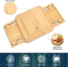 img 1 attached to 🧀 Vestaware Bamboo Cheese Board and Knife Set: Perfect Charcuterie Boards for Parties & Memorable Gifts