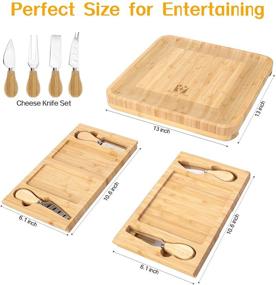 img 3 attached to 🧀 Vestaware Bamboo Cheese Board and Knife Set: Perfect Charcuterie Boards for Parties & Memorable Gifts