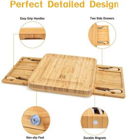 img 2 attached to 🧀 Vestaware Bamboo Cheese Board and Knife Set: Perfect Charcuterie Boards for Parties & Memorable Gifts