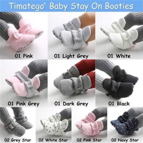 img 3 attached to 👶 Timatego Newborn Baby Booties: Stay-On Non-Skid Soft Sole Socks for Infants 0-18 Months