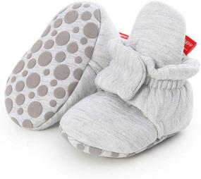 img 4 attached to 👶 Timatego Newborn Baby Booties: Stay-On Non-Skid Soft Sole Socks for Infants 0-18 Months