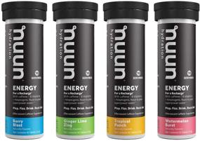 img 4 attached to 💪 Stay Energized with Nuun Energy: Caffeine, B Vitamins, Ginseng & Electrolyte Drink Tablets - 40 Count, Mixed Flavors