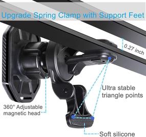 img 1 attached to Magnetic Car Phone Holder Mount with Upgraded Spring Clamp, Support Feet, and 4 Powerful Magnets - Strong Magnetic Car Mount for All Phones, Fits Horizontal and Vertical Vents