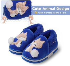 img 1 attached to Warm & Cute Cartoon Toddler Slippers: Boys & Girls Plush Fur Indoor Shoes