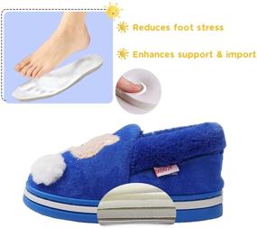 img 2 attached to Warm & Cute Cartoon Toddler Slippers: Boys & Girls Plush Fur Indoor Shoes