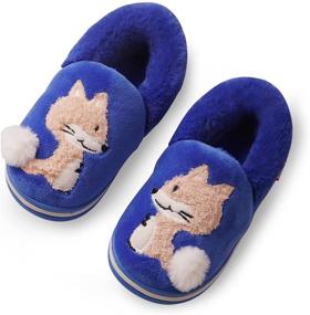 img 4 attached to Warm & Cute Cartoon Toddler Slippers: Boys & Girls Plush Fur Indoor Shoes