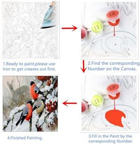 img 1 attached to SYNHOK Набор для акриловой живописи в стиле "Снежная птица" - Рисование по номерам на холсте для взрослых, детей и начинающих (16x20 дюймов)