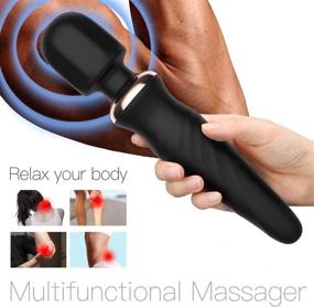 img 1 attached to 💆 MANFLY Rechargeable Personal Wand Massager with Memory - Premium 25 Patterns 5 Speeds - Quiet Waterproof Massager, Black