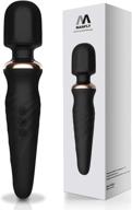 💆 manfly rechargeable personal wand massager with memory - premium 25 patterns 5 speeds - quiet waterproof massager, black logo