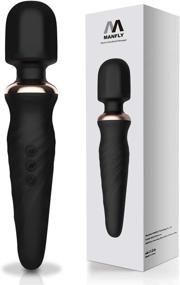 img 4 attached to 💆 MANFLY Rechargeable Personal Wand Massager with Memory - Premium 25 Patterns 5 Speeds - Quiet Waterproof Massager, Black