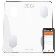 📱 konquest premium smart digital bathroom scale: bluetooth-enabled body composition analyzer with smartphone app - arctic white logo