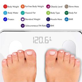 img 3 attached to 📱 Konquest Premium Smart Digital Bathroom Scale: Bluetooth-Enabled Body Composition Analyzer with Smartphone App - Arctic White