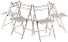 img 1 attached to 🪑 Folding Set of Winsome Robin Chairs in White - Convenient & Stylish Furniture Bundle