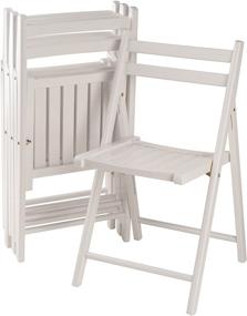 img 4 attached to 🪑 Folding Set of Winsome Robin Chairs in White - Convenient & Stylish Furniture Bundle