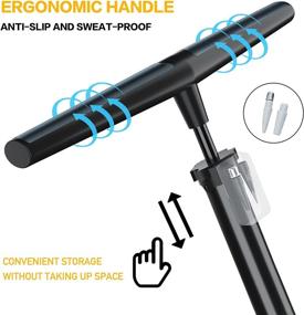 img 3 attached to 🚴 Efficient Togedi Bike Pump: Ergonomic Floor Pump with Large Pressure Gauge for Presta and Schrader Valve, Road Bike, MTB, Hybrid, Balls - 200PSI