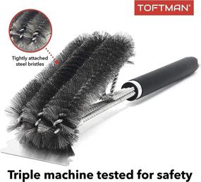 img 1 attached to TOFTMAN BBQ Grill Brush and Scraper: Heavy-Duty Stainless-Steel Bristles for Superior Cleaning - Essential Stainless-Steel BBQ Grill Accessories for Serious Grill Masters