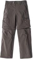 🏕️ cqr kids youth outdoor hiking cargo pants, quick dry convertible zip off pants with upf 50+, ideal for camping логотип
